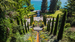 Italian water stairs on Island Mainau at Lake Constance