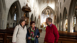 Church visitors at Lake Constance